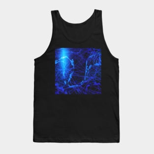 Abstract ice blue on black, Art by Herum Tank Top